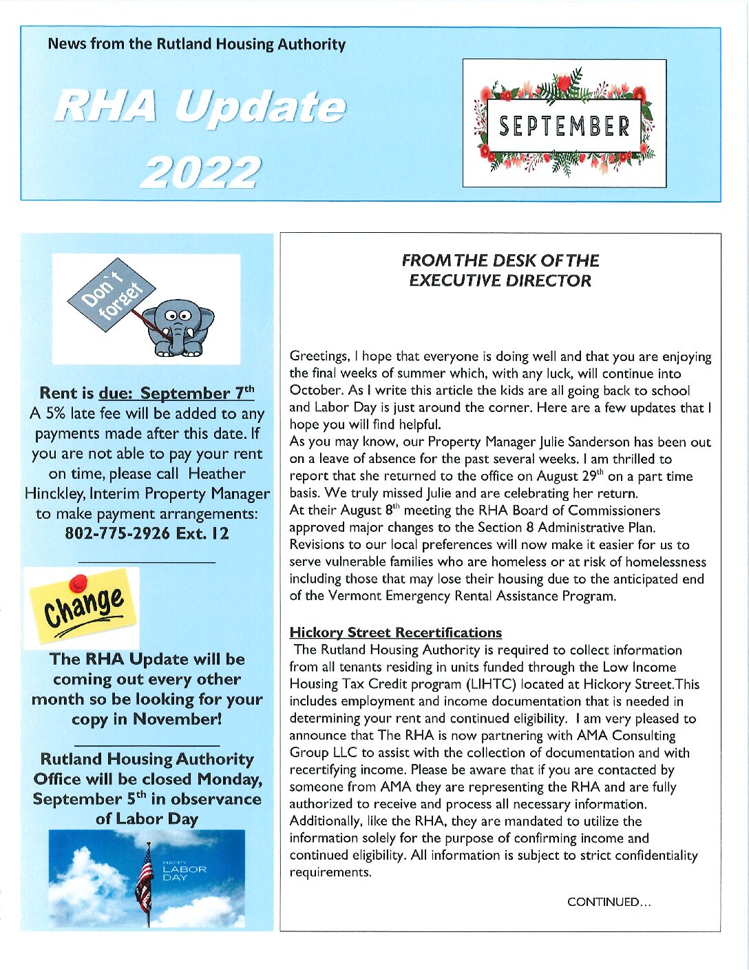 Newsletter Rutland Housing Authority