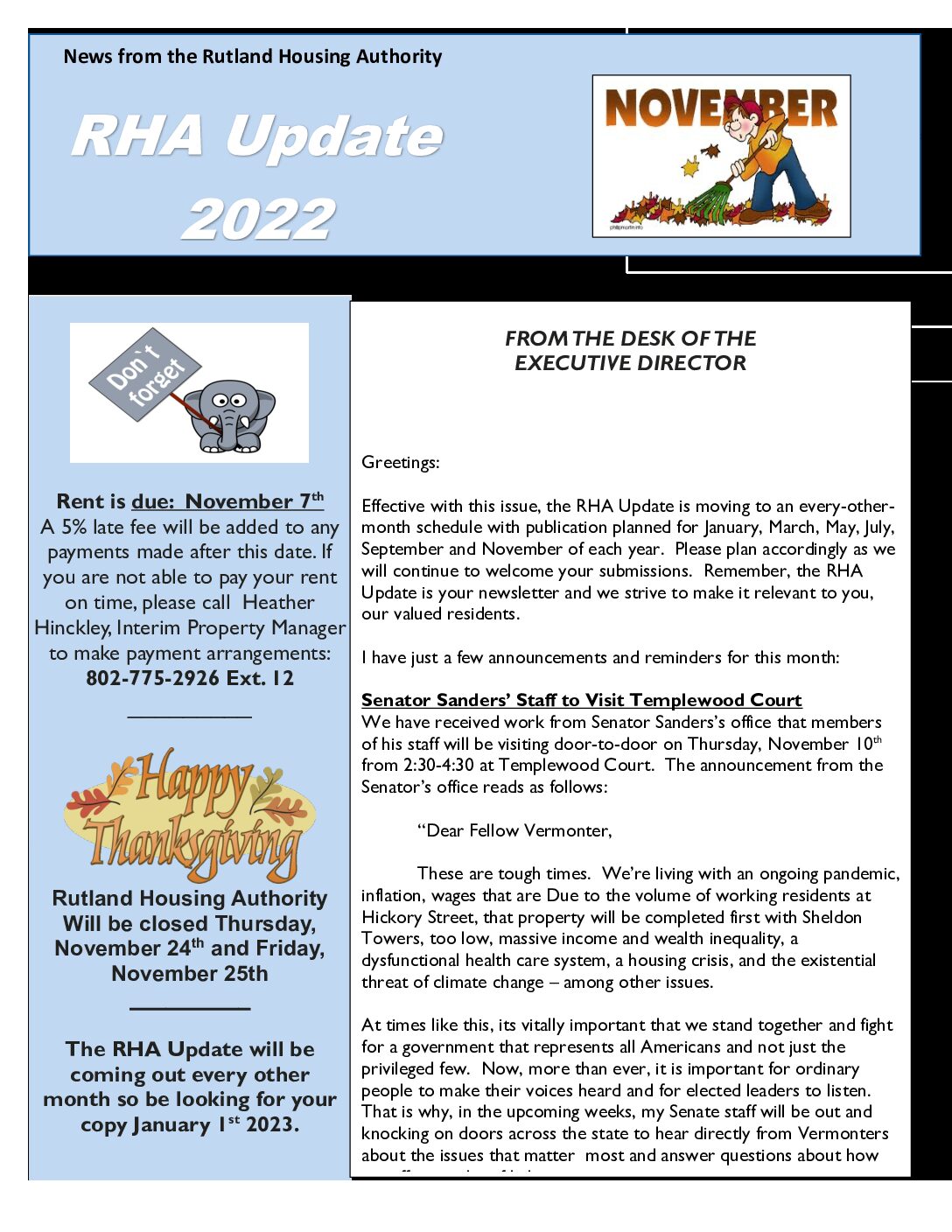Newsletter Rutland Housing Authority